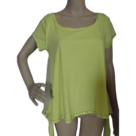 Leifnotes T-shirt Blouse Womens Small Yellow Gossamer Top ties Anthropologie - Picture 1 of 13